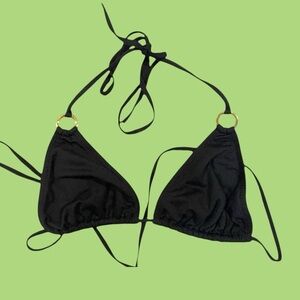 Melissa Odabash Black Bikini Top with Ring Detail Size 8 / Medium